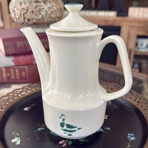 Vintage Porcelain Teapot Small Hand-Painted Duck
